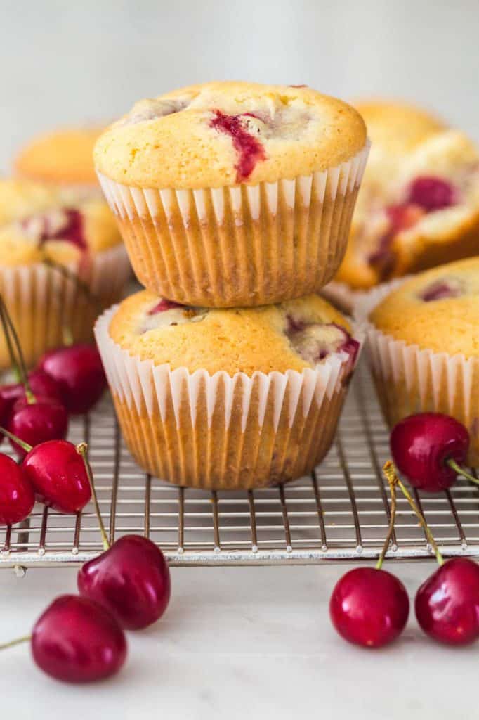Fresh Cherry Muffins Recipe Little Sunny Kitchen