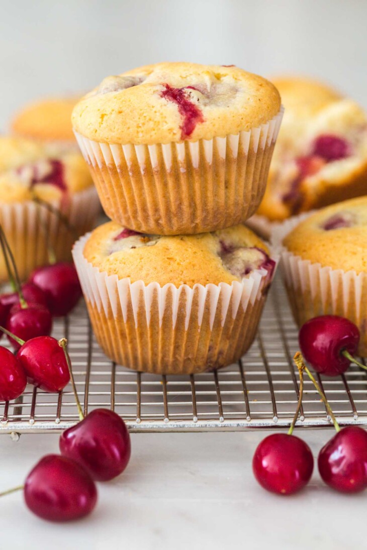 Fresh Cherry Muffins Recipe Little Sunny Kitchen