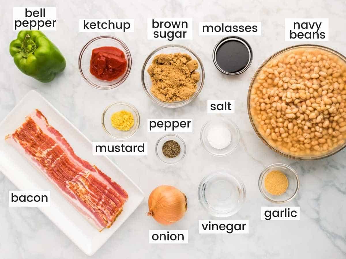 Ingredients needed to make baked beans