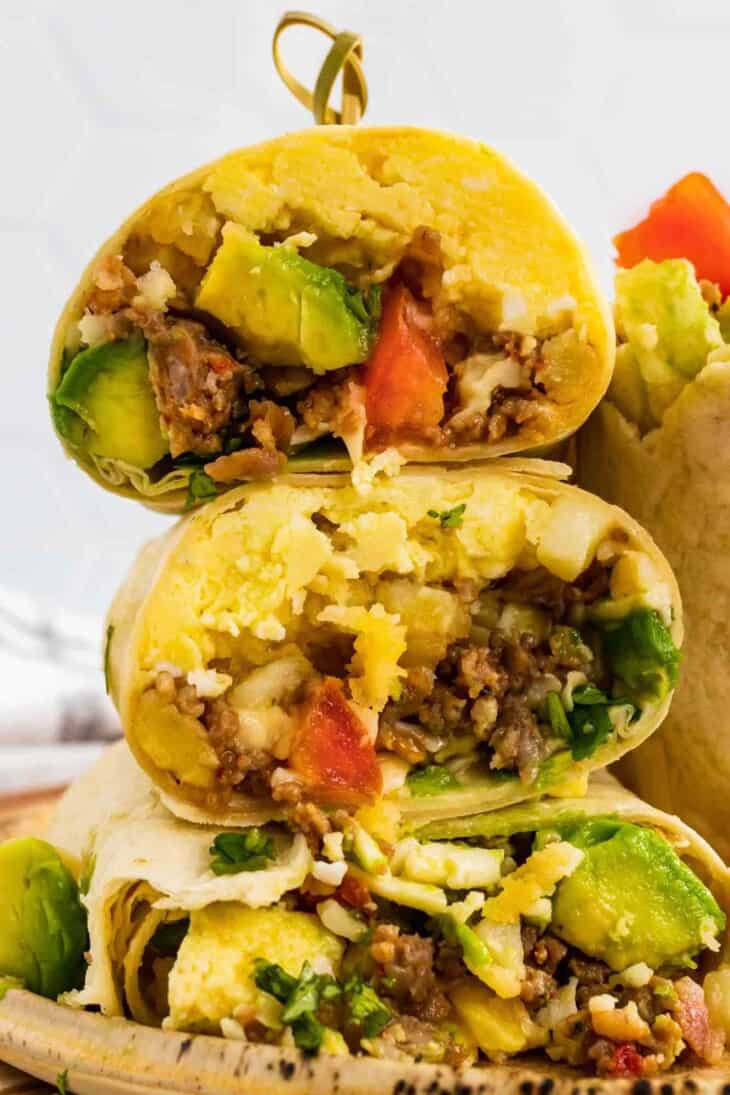 Breakfast Burrito Recipe (Freezer Friendly) - Little Sunny Kitchen