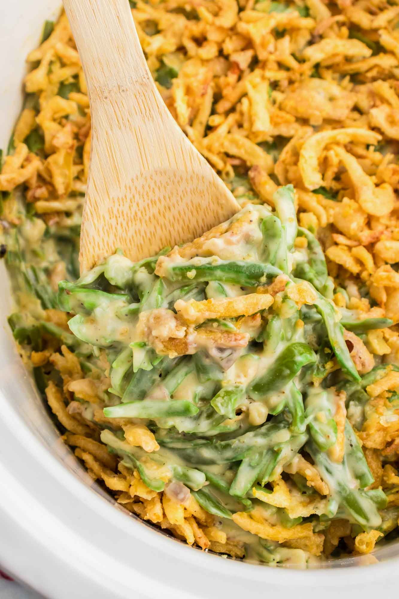 Slow Cooker Green Bean Casserole Recipe (Crockpot) - Dinner, then