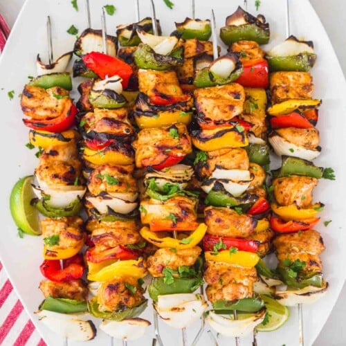 Fajita Chicken Kabobs (Easy Grilling Recipe) - Little Sunny Kitchen