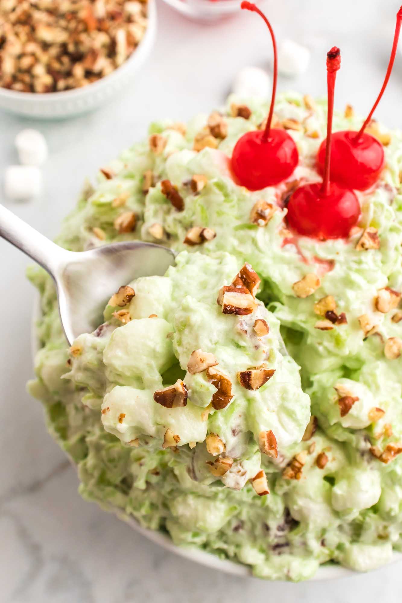 Eating watergate salad with a spoon