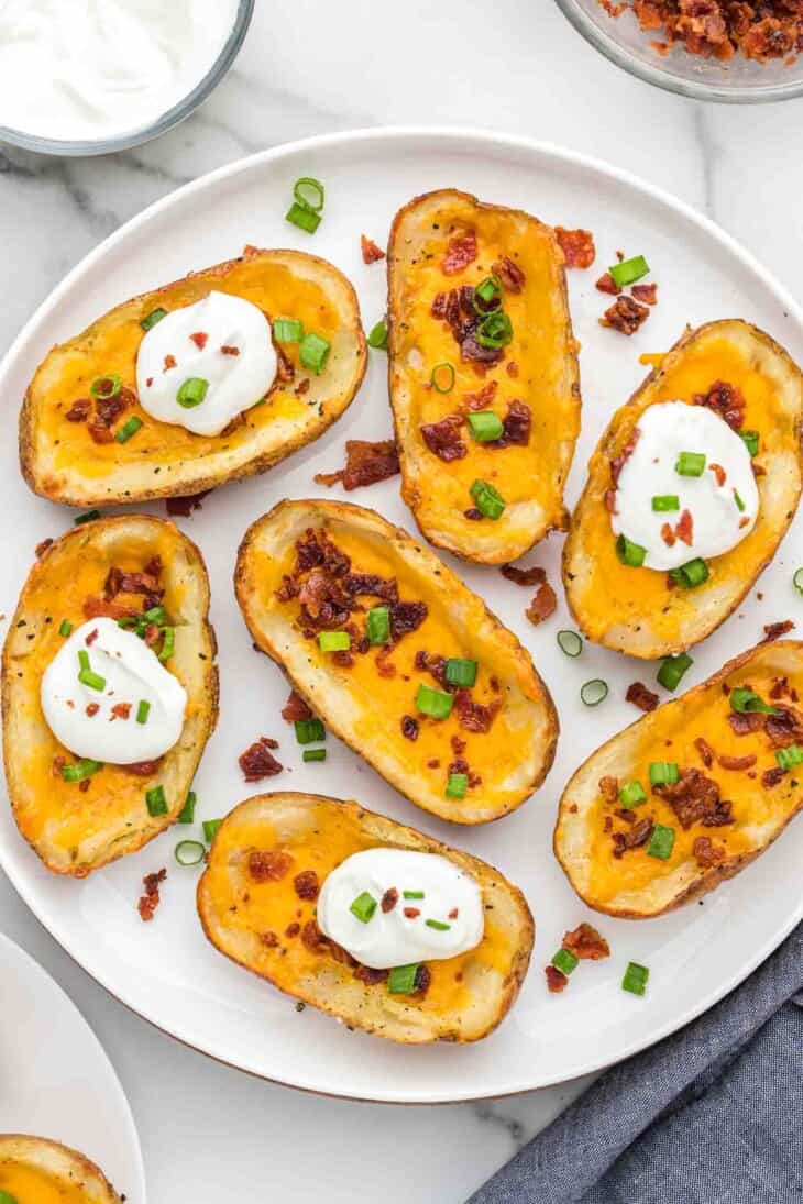 Crispy Baked Potato Skins Recipe - Little Sunny Kitchen