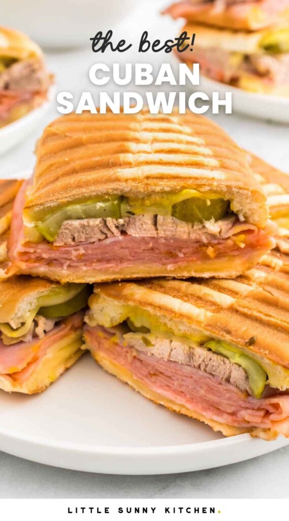 Cuban Sandwiches served on a white plate
