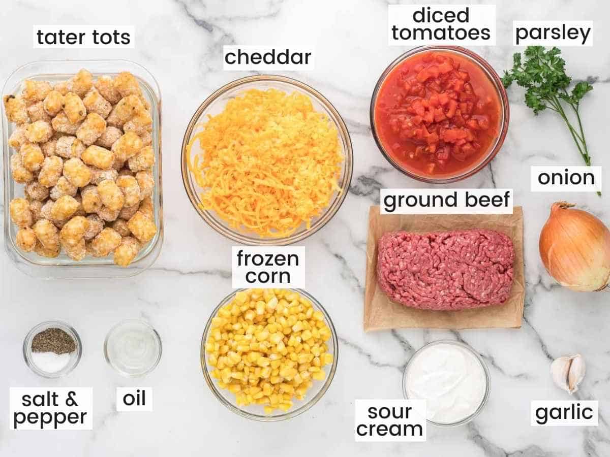 Ingredients needed to make a cowboy casserole
