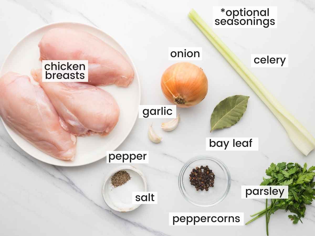 Ingredients needed to make boiled chicken