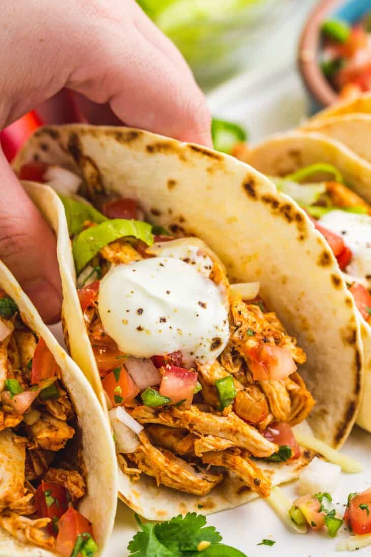 shredded-chicken-tacos-recipe-little-sunny-kitchen