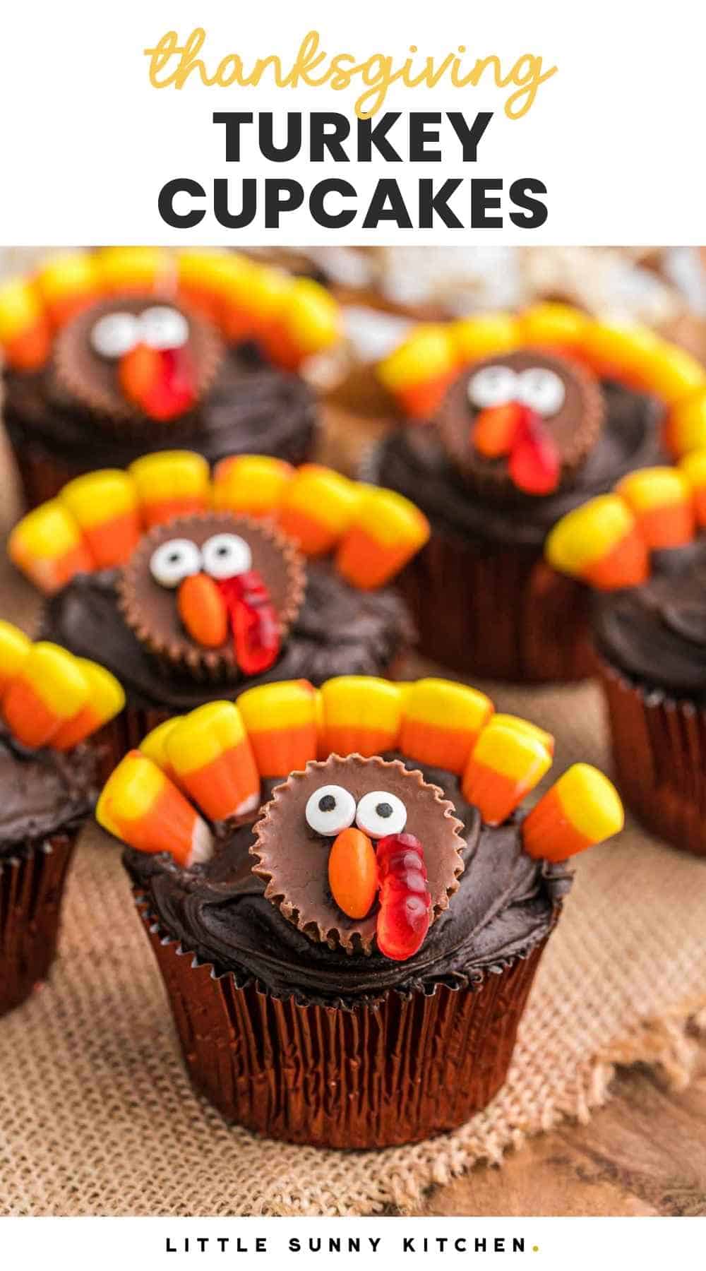 Turkey Cupcakes Recipe - Fun Thanksgiving Idea! | Little Sunny Kitchen