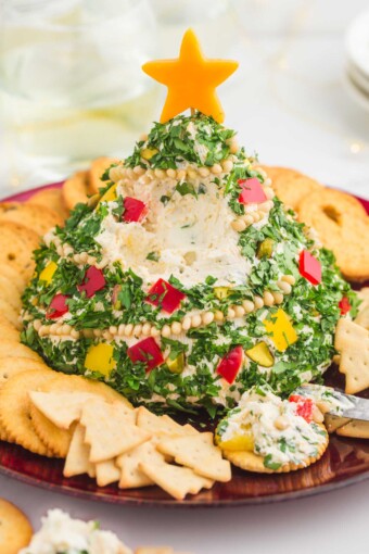 Christmas Tree Cheese Ball (Easy Appetizer/Snack!) - Little Sunny Kitchen