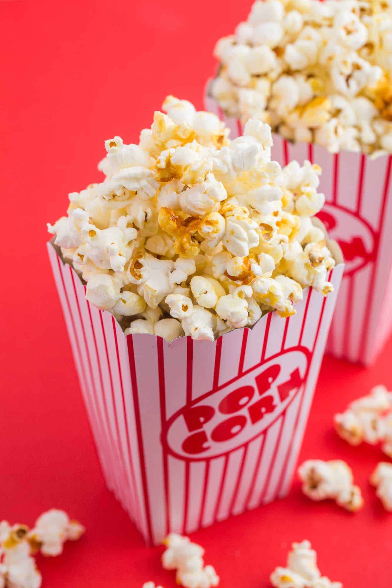 Kettle corn served in a paper popcorn cup