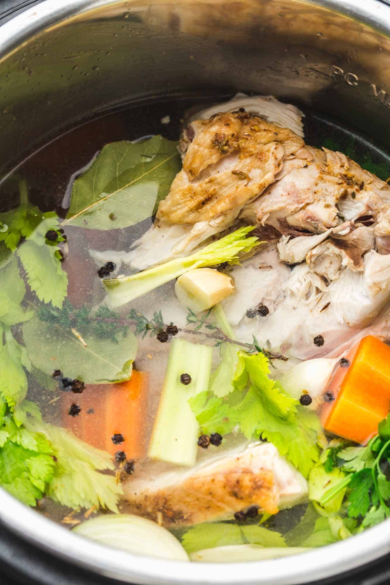 Making turkey stock in the instant pot
