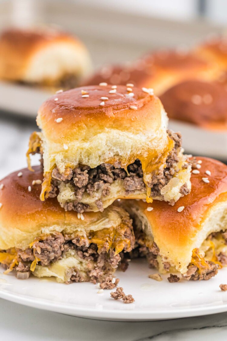 Easy Baked Cheeseburger Sliders Recipe Little Sunny Kitchen