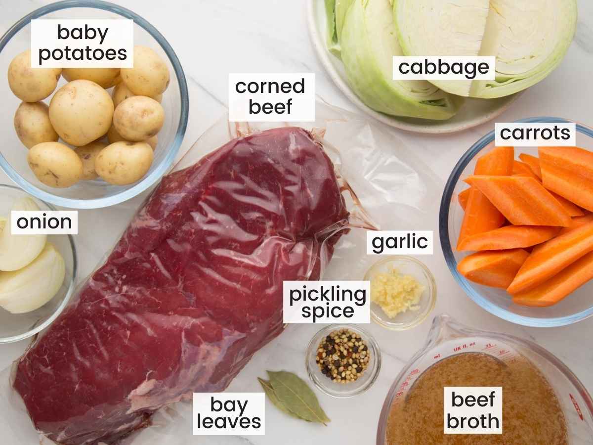 Ingredients needed to cook corned beef in the instant pot