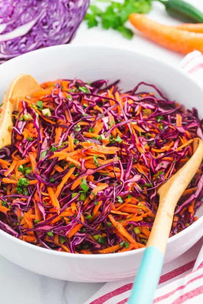 Healthy Red Cabbage Slaw Recipe - Little Sunny Kitchen