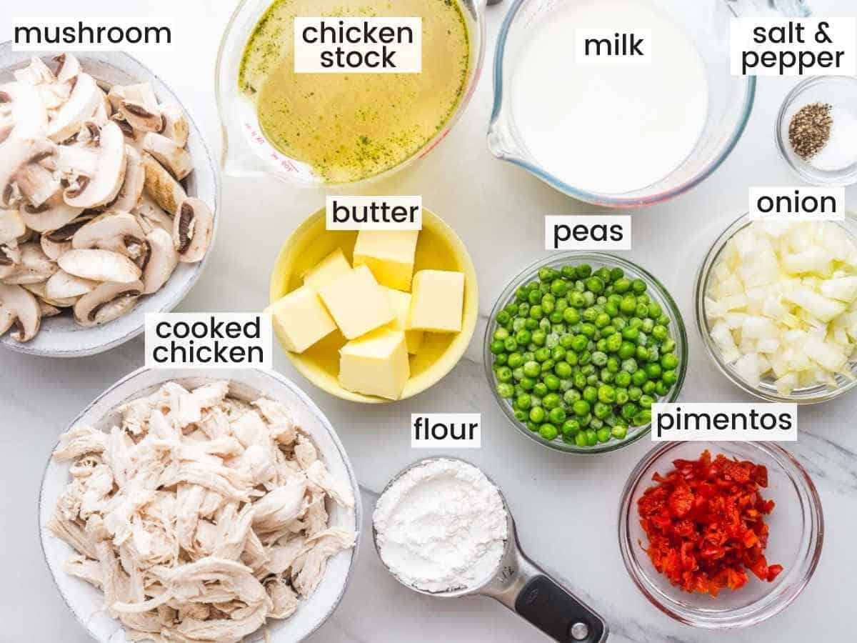 Ingredients needed to make chicken a la king