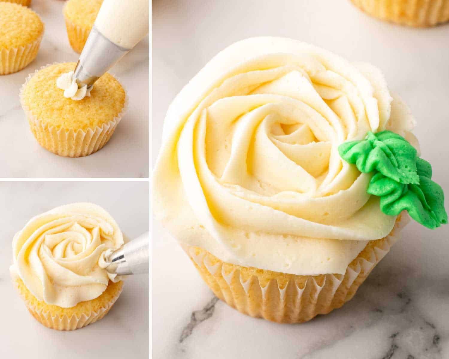 How to pipe a buttercream rose with closed star tip