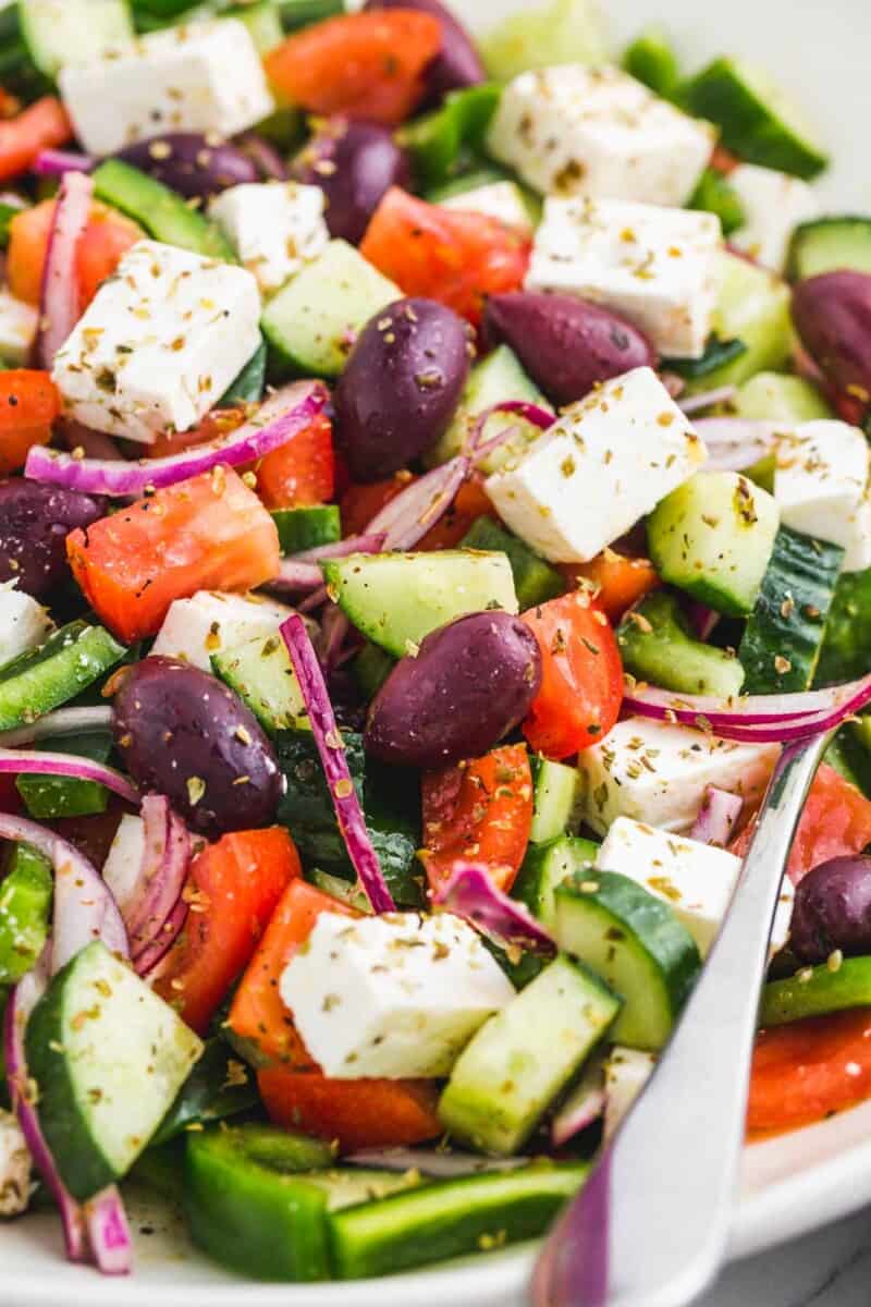 Traditional Fresh Greek Salad - Little Sunny Kitchen