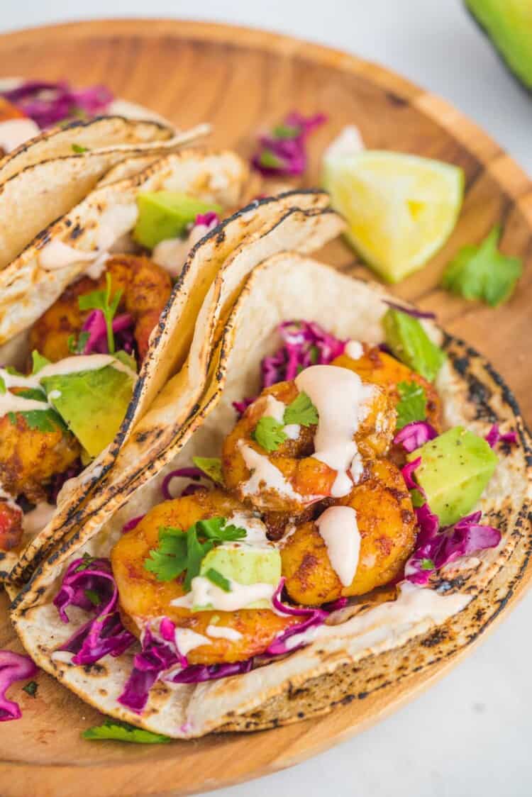 Grilled Shrimp Tacos (with Slaw & Spicy Mayo) - Little Sunny Kitchen