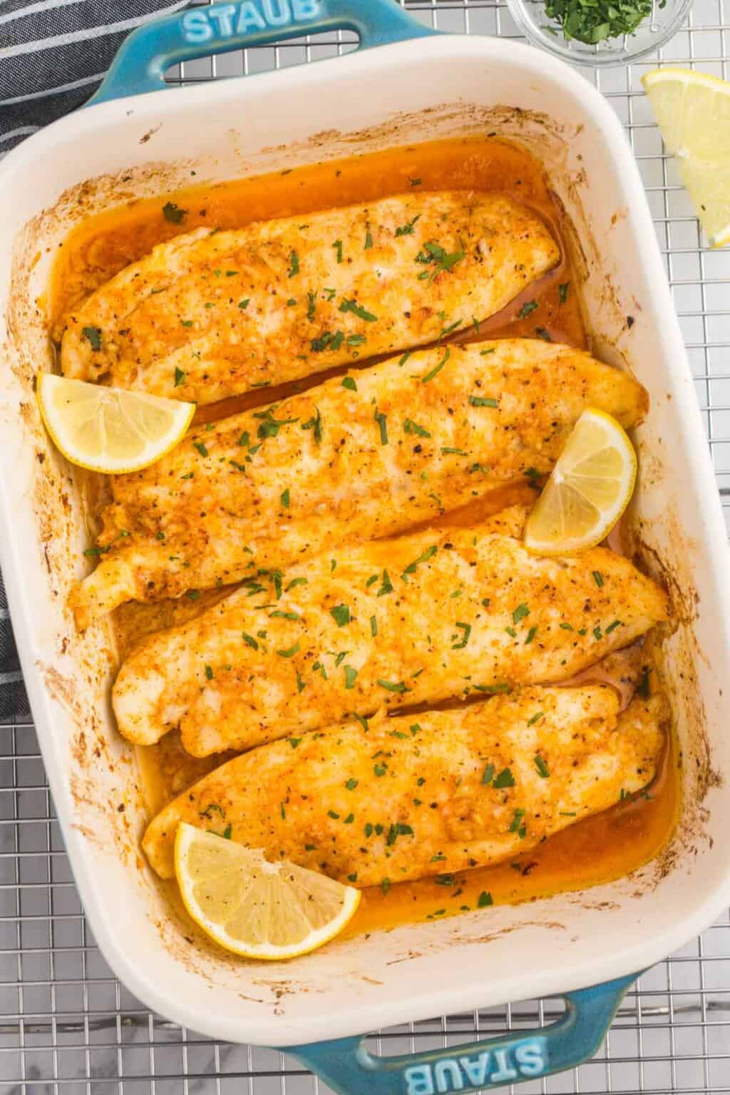 Easy Lemon Butter Baked Tilapia - Little Sunny Kitchen