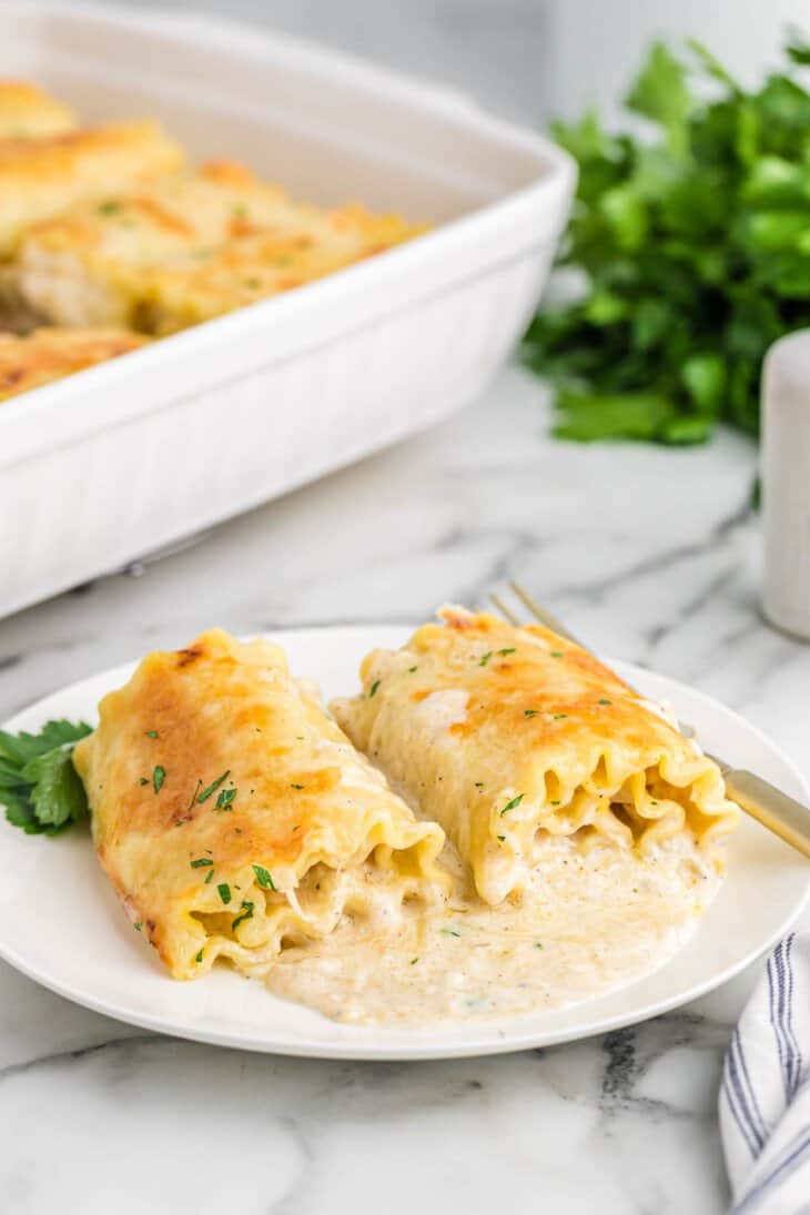 Alfredo Chicken Lasagna Roll Ups Little Sunny Kitchen