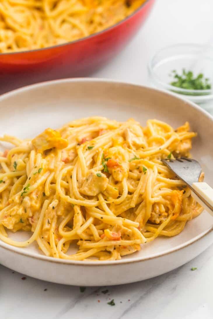 The Best Creamy Chicken Spaghetti from Scratch - Little Sunny Kitchen