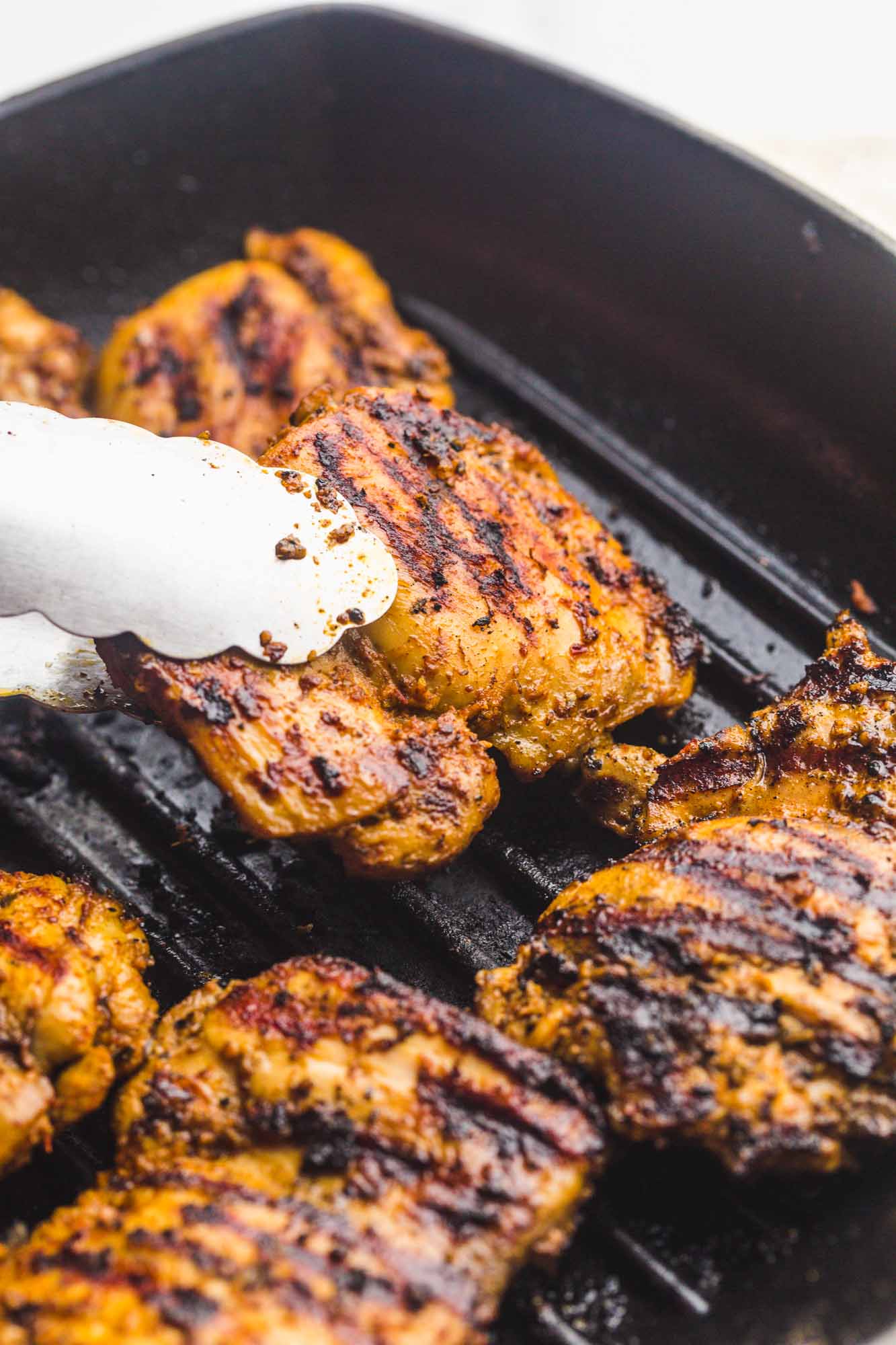 Grilled chipotle chicken on a grill pan
