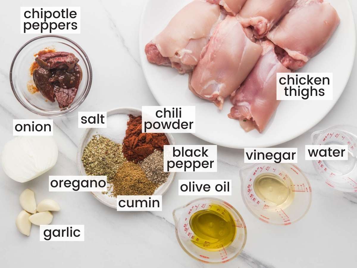 Ingredients needed for making chipotle chicken