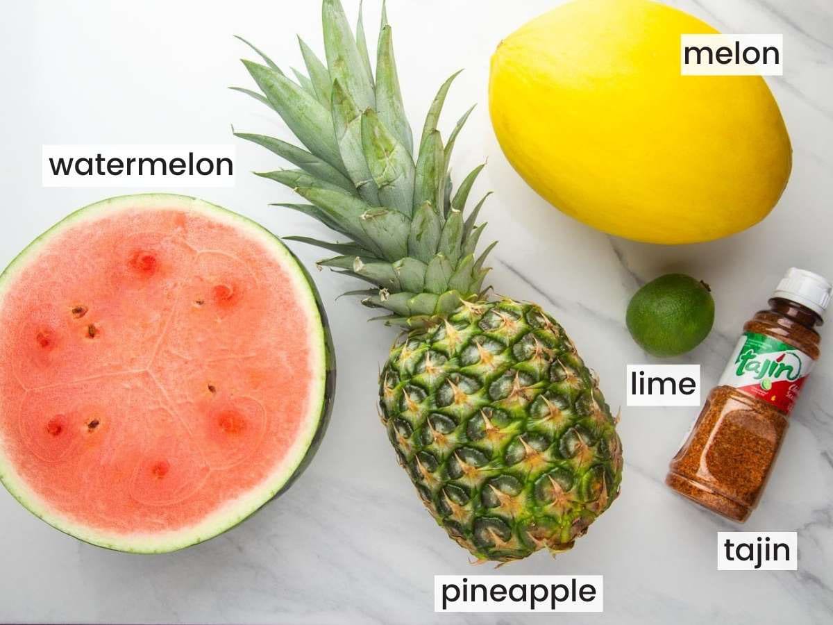 Ingredients needed to make mexican fruit salad