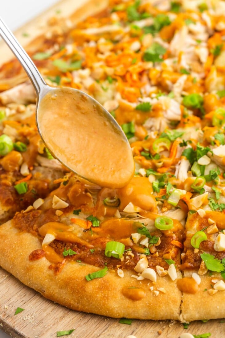 Thai Chicken Pizza (CPK Copycat Recipe) Little Sunny Kitchen