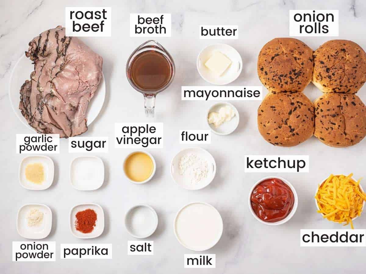 the ingredients you need to make a copycat arbys roast beef sandwich