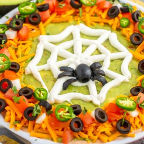 Easy Layered Halloween Taco Dip Little Sunny Kitchen