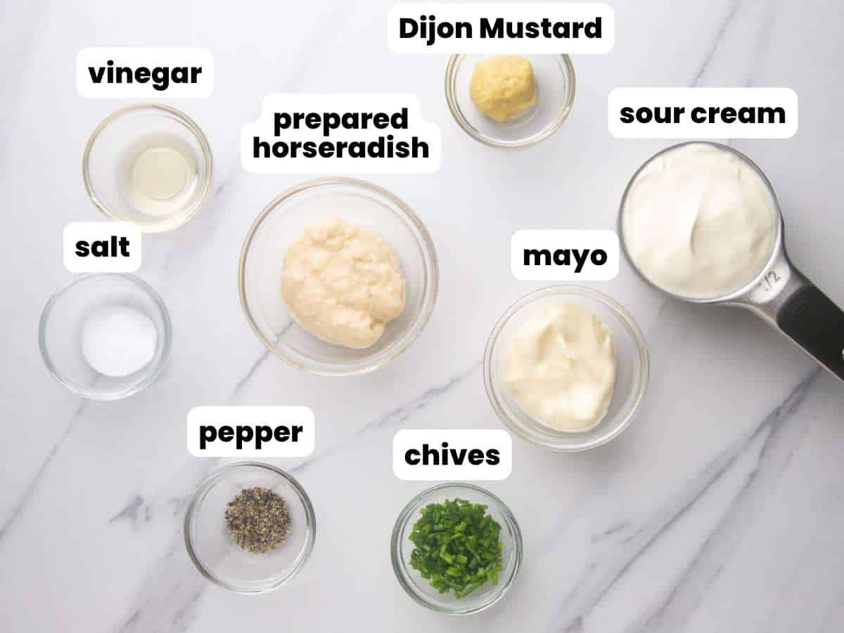 Ingredients needed to make horseradish sauce