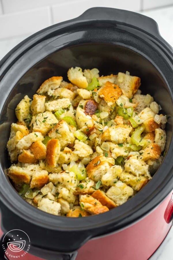 Easy Crock Pot Stuffing Recipe Little Sunny Kitchen