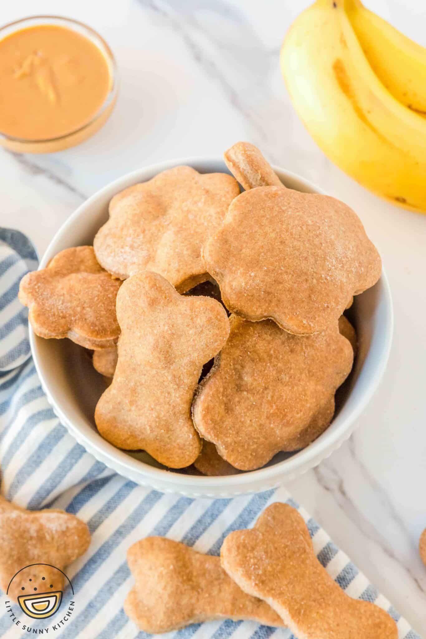 Baked Peanut Butter Banana Dog Treats - Little Sunny Kitchen