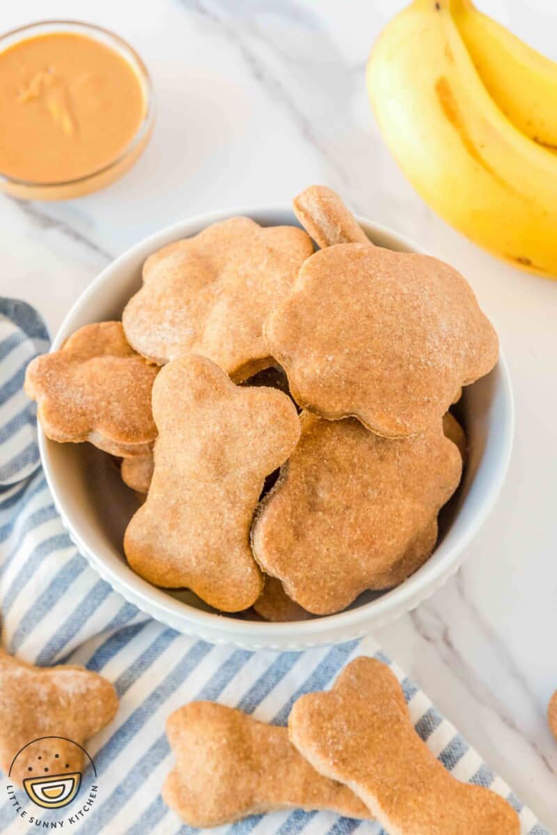 Image showcasing Baked Peanut Butter Banana Dog Treats - Little Sunny Kitchen