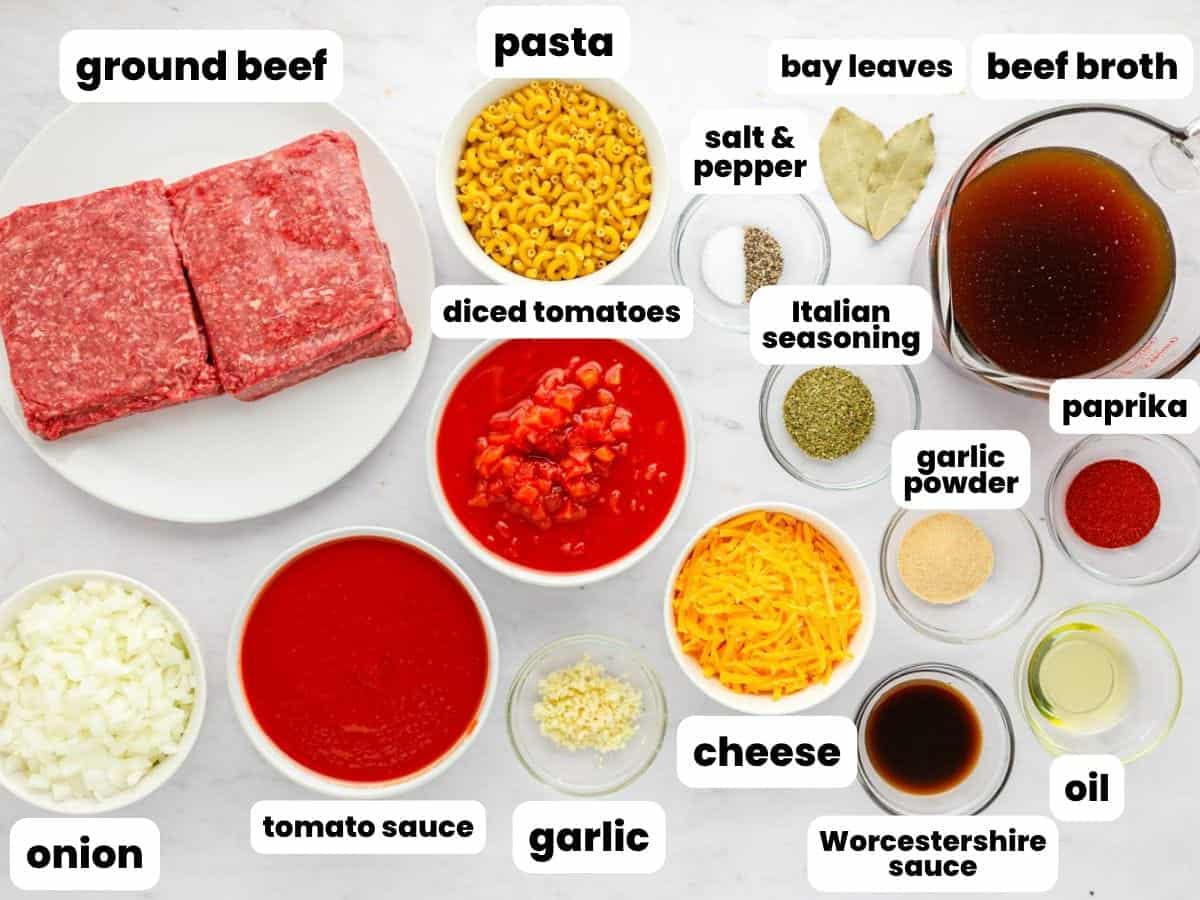 Ingredients needed to make american goulash