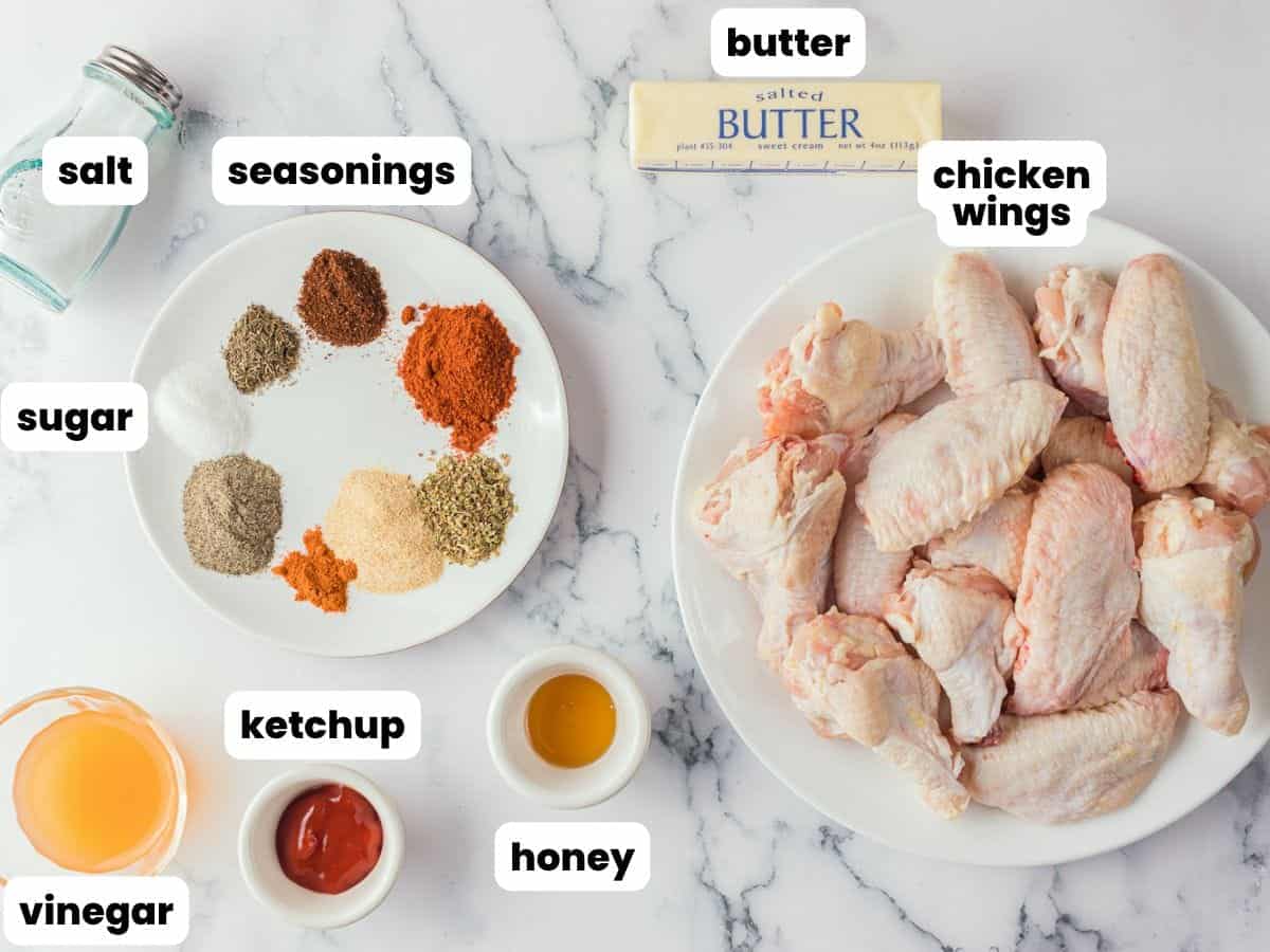 Ingredients needed to make smoked chicken wings