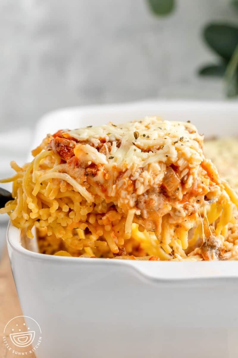 Baked Spaghetti Pie - Little Sunny Kitchen