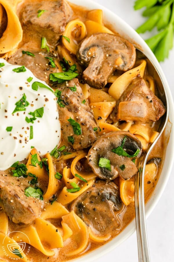 One Pot Beef Stroganoff Soup Little Sunny Kitchen