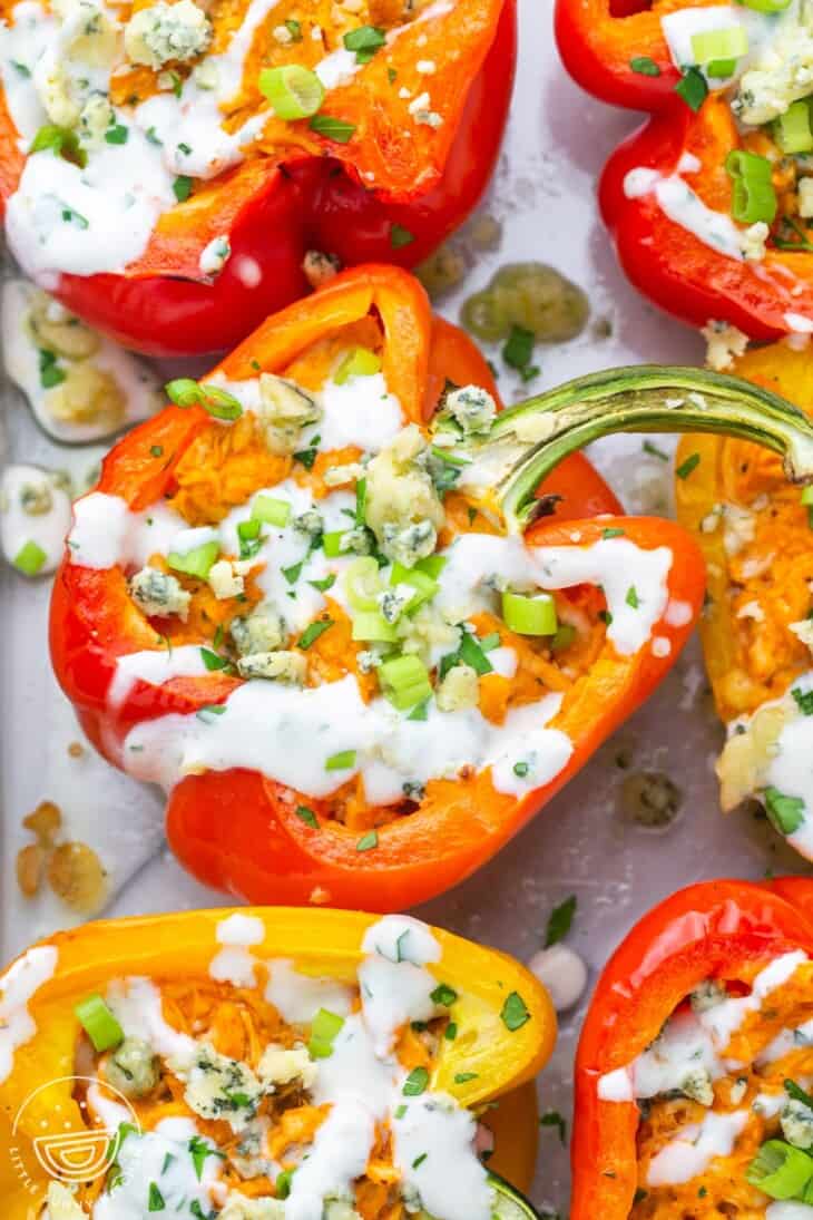 Buffalo Chicken Stuffed Peppers Little Sunny Kitchen