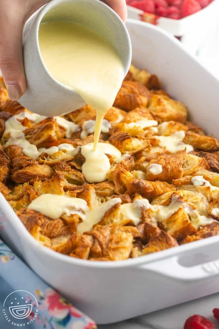 Amazing Croissant Bread Pudding - Little Sunny Kitchen