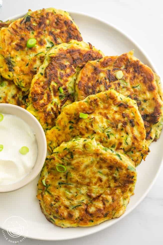 The Best Zucchini Fritters Recipe - Little Sunny Kitchen The Best Zucchini Fritters Recipe - Little Sunny Kitchen