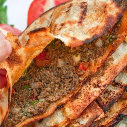 Meat Stuffed Pitas (Arayes - Middle Eastern Recipe)