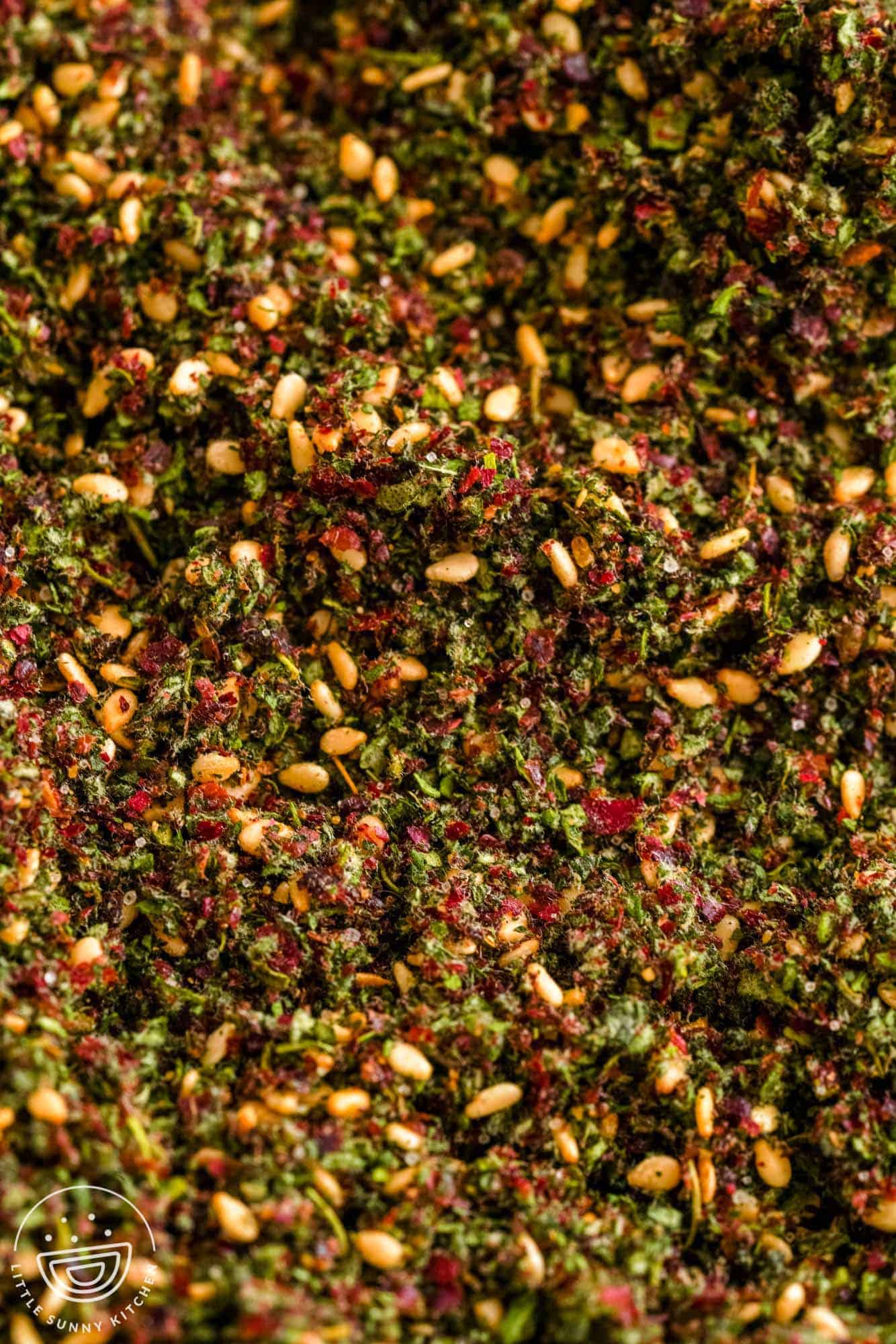 Close up shot of Za’atar Spice showing detail