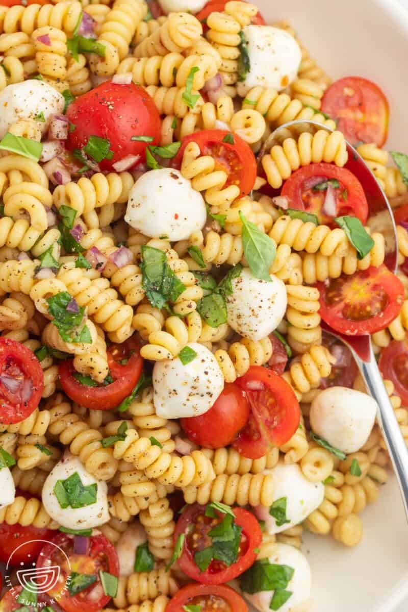 The Best Caprese Pasta Salad - Little Sunny Kitchen