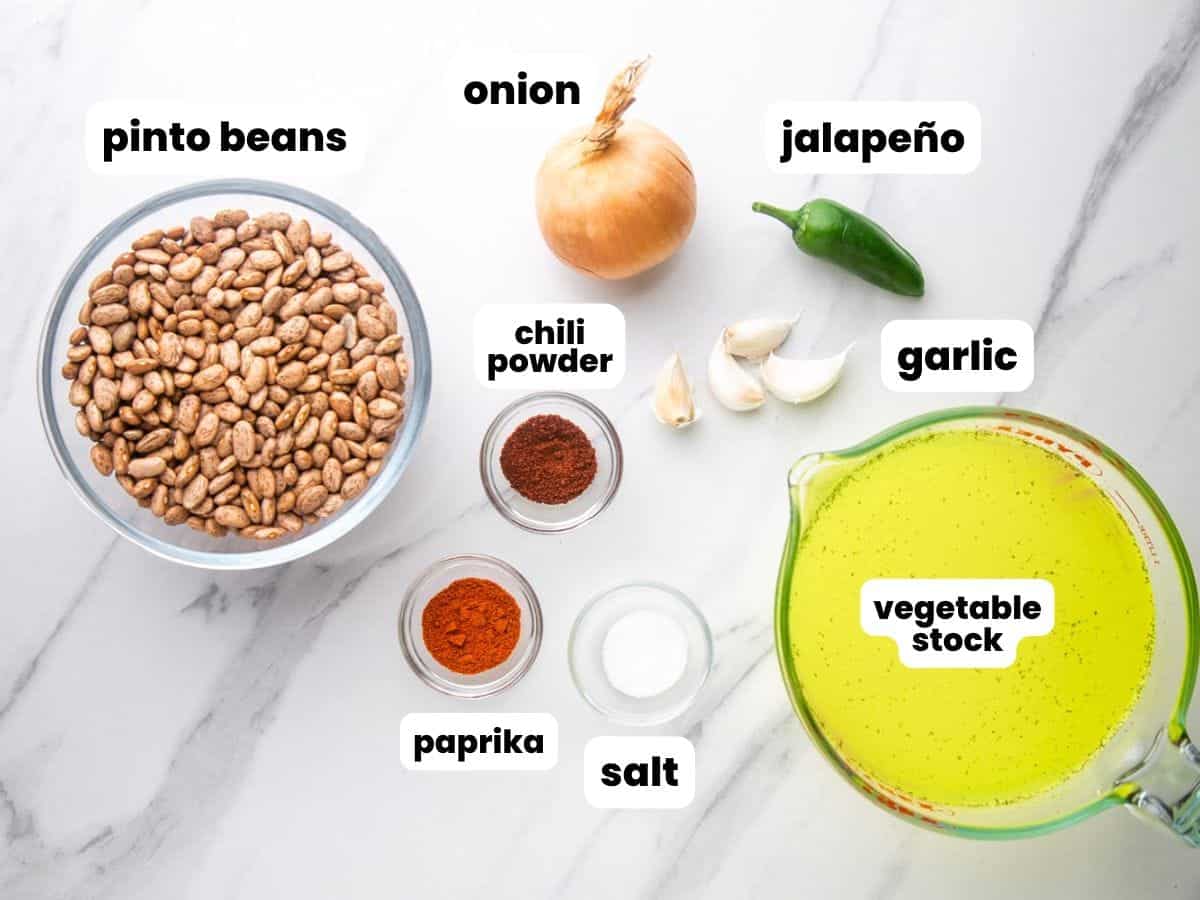 Ingredients needed to cook pinto beans in a crock pot