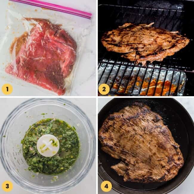 The Best Smoked Flank Steak (with Chimichurri Sauce!)