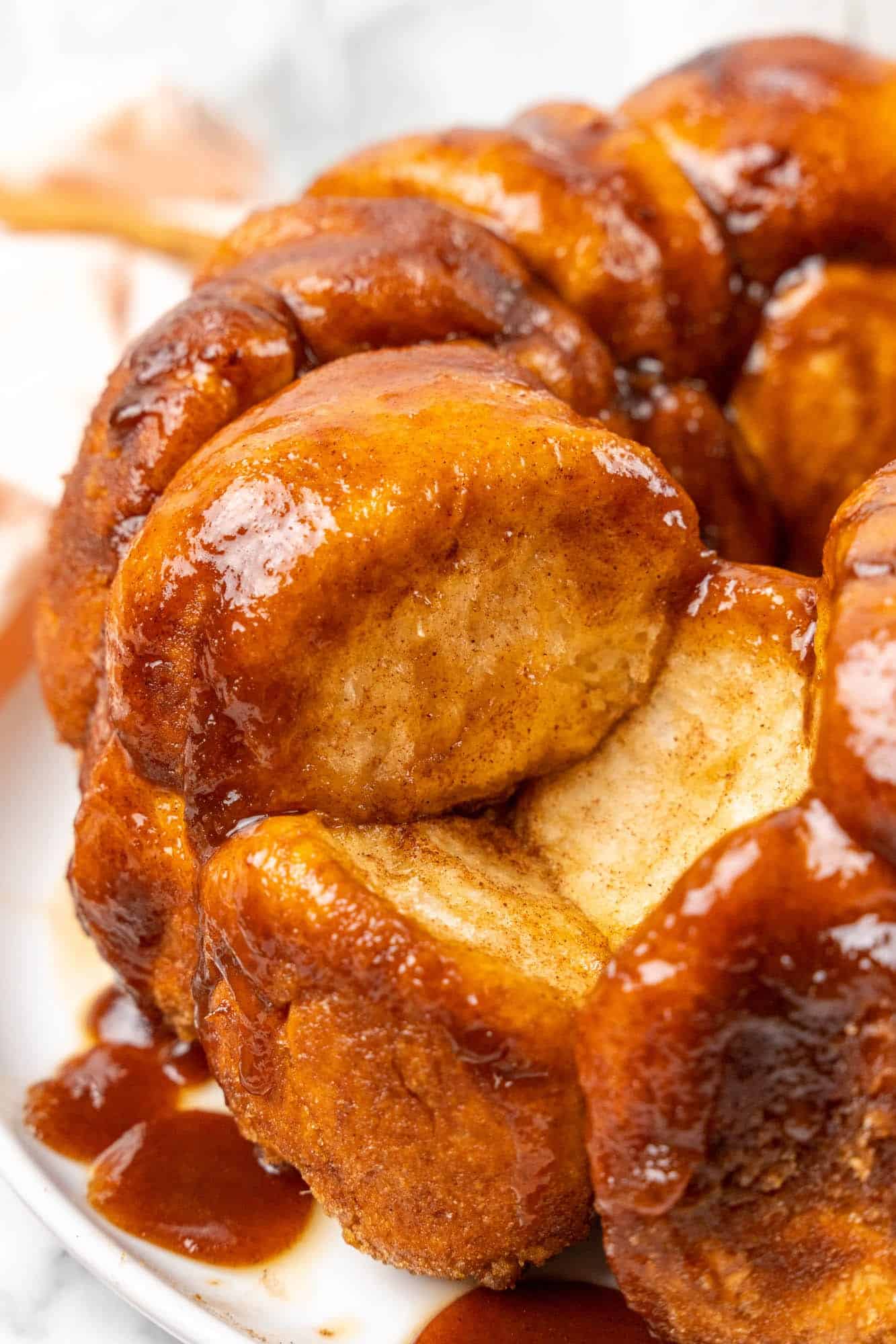 Close up shot of monkey bread pieces