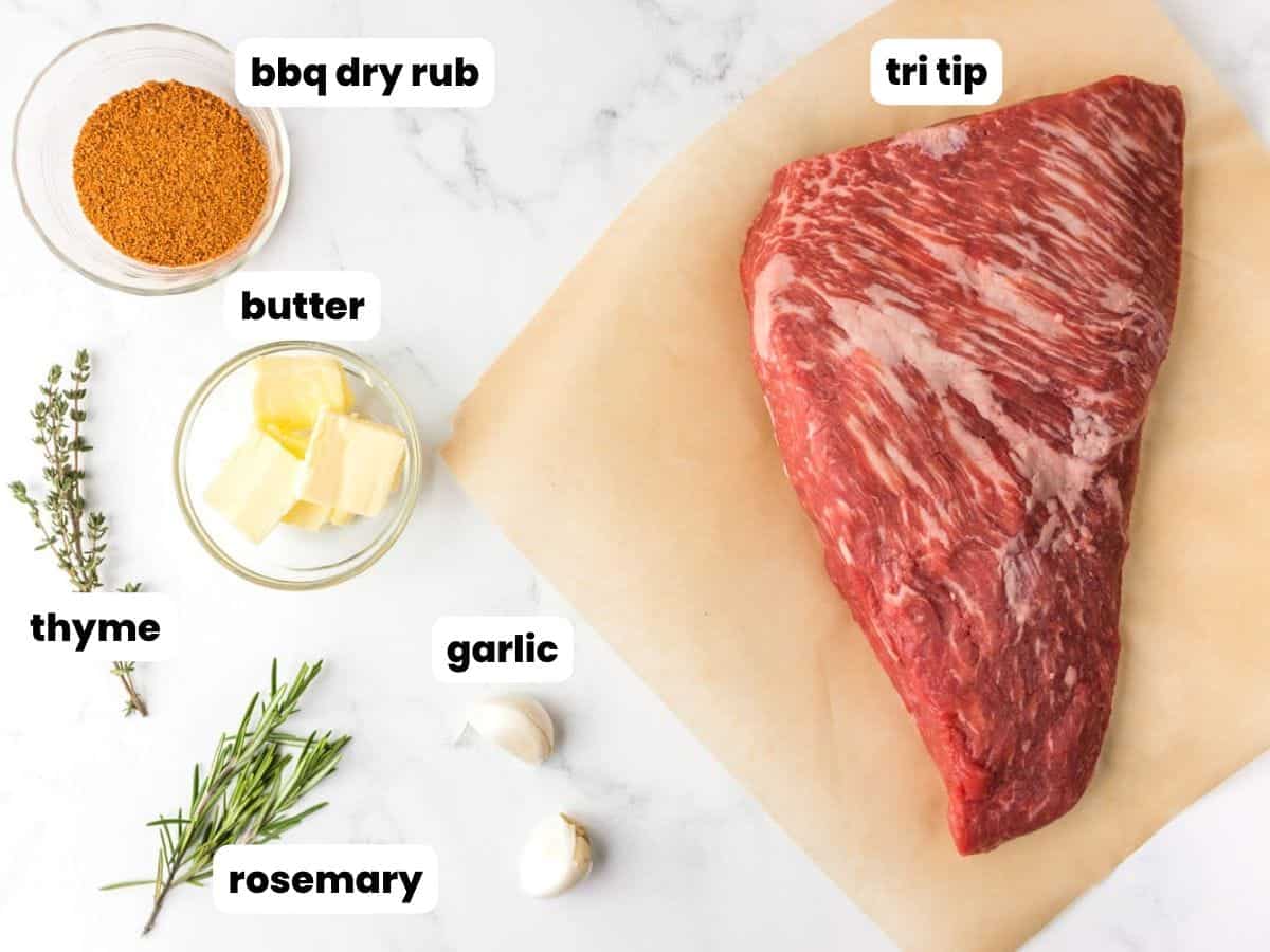 Ingredients needed for a smoked tri tip